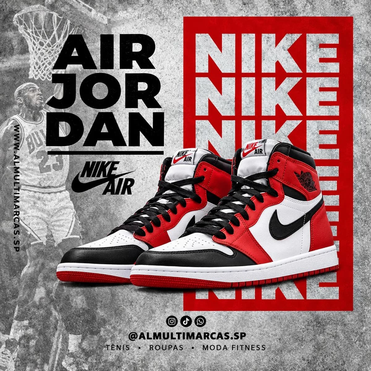 Air Jordan 1 Cano Alto Vermelho